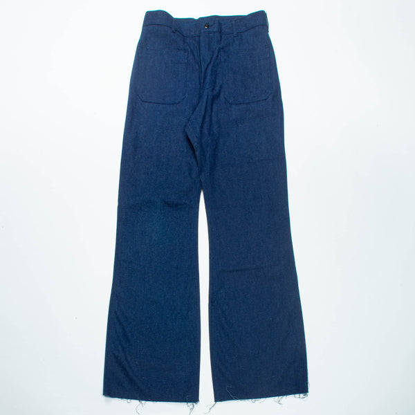 Deadstock 80s US Navy Denim Bell Bottom Slacks - 32" Waist