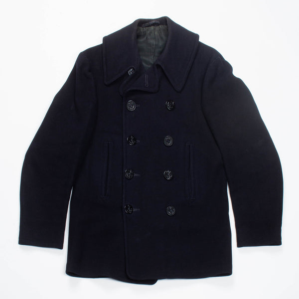 40s WW2 10-Button US Navy Pea Coat - Small