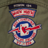 70s Vintage US Navy Jet Pilot Patched A-2 Deck Jacket - Large