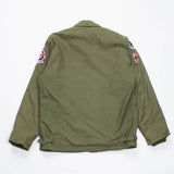 70s Vintage US Navy Jet Pilot Patched A-2 Deck Jacket - Large
