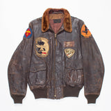 60s USMC Fighter Pilot G-1 Leather Flight Jacket - Medium