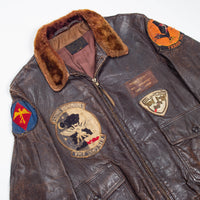 60s USMC Fighter Pilot G-1 Leather Flight Jacket - Medium