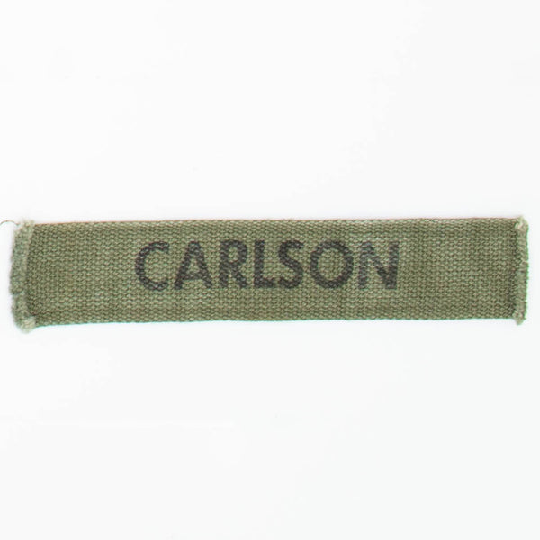 60s Vintage US-Made Stamped 'Carlson' Name Tape Patch