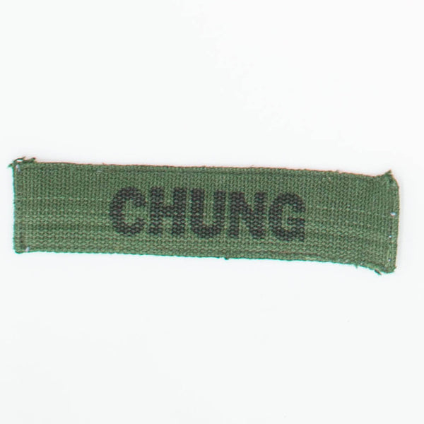 60s Vintage US-Made Stamped 'Chung' Name Tape Patch