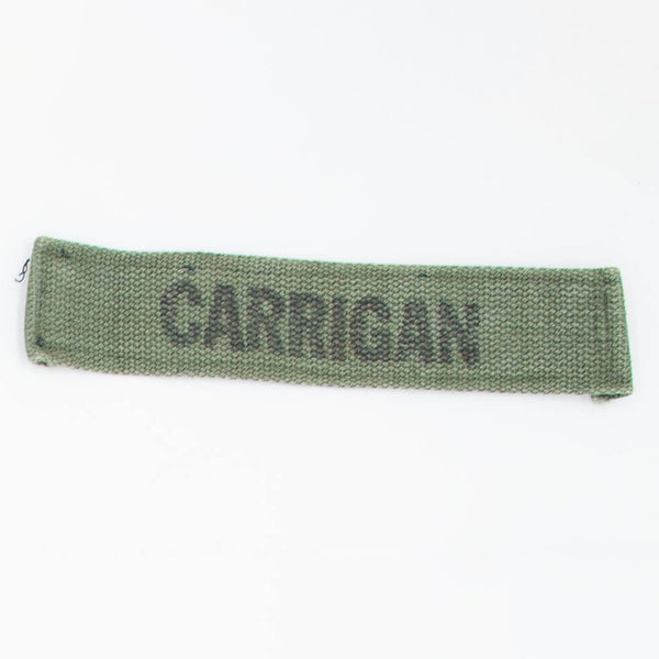 60s Vintage US-Made Stamped 'Carrigan' Name Tape Patch