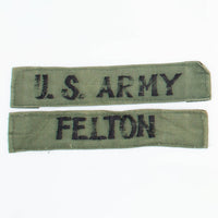 60s Vintage Asian-Made US Army 'Felton' Tape Patch Set