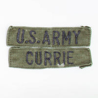 60s Vintage US-Made US Army 'Currie' Tape Patch Set