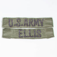60s Vintage US-Made US Army 'Ellis' Tape Patch Set