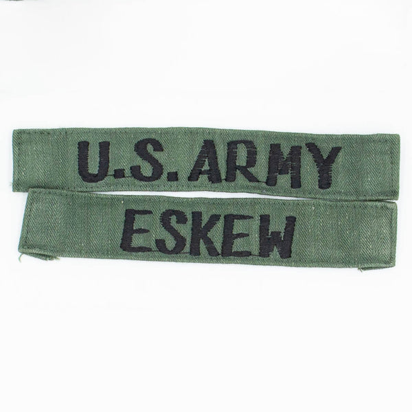 60s Vintage Asian-Made US Army 'Eskew' HBT Tape Patch Set