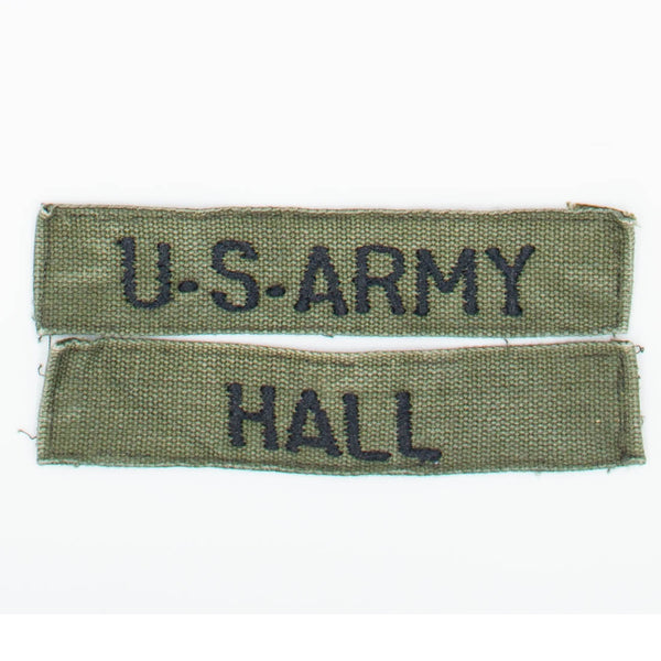 80s Vintage US-Made US Army 'Hall' Tape Patch Set