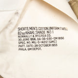 Deadstock 50s Vintage US Army Khaki Chino Shorts - 34x11