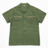 60s Vietnam War Vintage Seabees 3rd Pattern OG-107 Sateen Utility Shirt - Medium