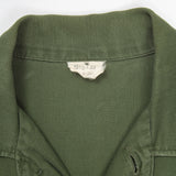 60s Vietnam War Vintage Seabees 3rd Pattern OG-107 Sateen Utility Shirt - Medium