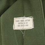 60s Vietnam War Vintage Seabees 3rd Pattern OG-107 Sateen Utility Shirt - Medium