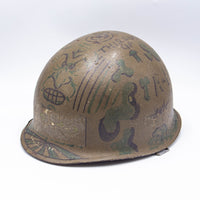 80s USAF A-10 Warthog Graffitied M1 Helmet w/ Liner & Cover