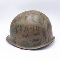 80s USAF A-10 Warthog Graffitied M1 Helmet w/ Liner & Cover