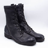 90s Vintage US Army Black Leather Combat Boots - UK 9.5