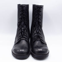 NOS 80s Vintage US Army Black Leather Combat Boots - UK 9.5