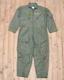 90s Vintage US Military Sage Green CWU-27/P Flight Suit - Medium