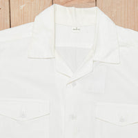 Original 1960s Vietnam War Vintage US Navy White Cotton Soft-Collar Shirt - Medium