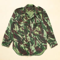 1960s Vintage Portuguese Army HBT Lizard Camo Shirt - Small