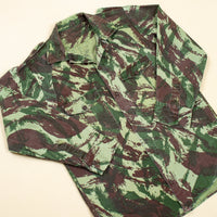 1960s Vintage Portuguese Army HBT Lizard Camo Shirt - Small