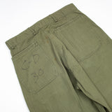 Rare 50s Vintage French-Modified HBT Trousers - 29x34