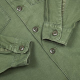 60s Vietnam War Vintage Seabees 3rd Pattern OG-107 Sateen Utility Shirt - Medium