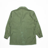 60s Vietnam War Vintage Seabees 3rd Pattern OG-107 Sateen Utility Shirt - Medium