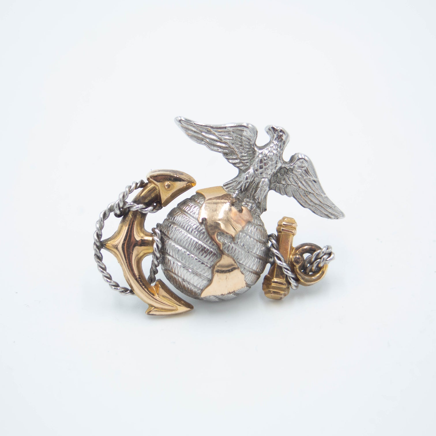 US Marine Corps Large Sterling & Gold Eagle, Globe & Anchor (EGA) Badg ...