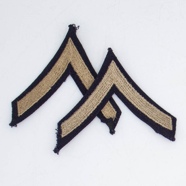 40s Vintage US Army Private First Class Rank Patch Set