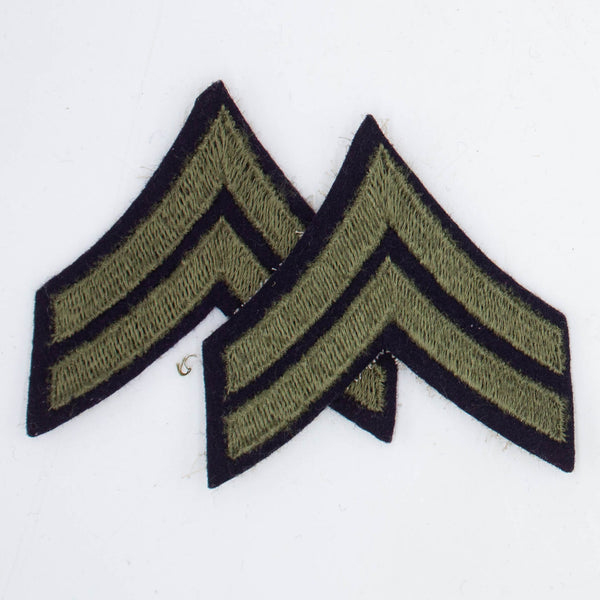 NOS 40s Vintage US Army Corporal Rank Patch Set