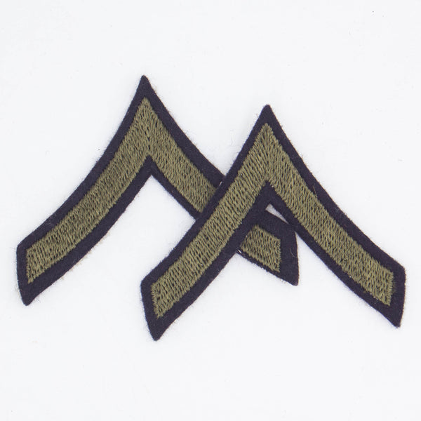 NOS 40s Vintage US Army Private First Class Rank Patch Set