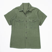 60s Vietnam War Vintage Seabees 3rd Pattern OG-107 Sateen Utility Shirt - Medium