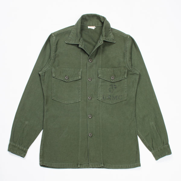 60s Vietnam War Vintage USMC 3rd Pattern OG-107 Utility Shirt - Small