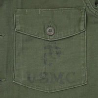 60s Vietnam War Vintage USMC 3rd Pattern OG-107 Utility Shirt - Small
