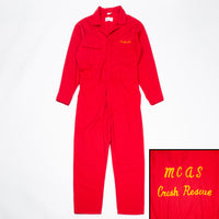 60s Vintage Red USMC ARFF Crash Rescue Coveralls - Medium