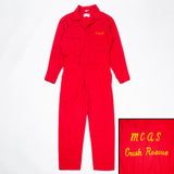 60s Vintage Red USMC ARFF Crash Rescue Coveralls - Medium