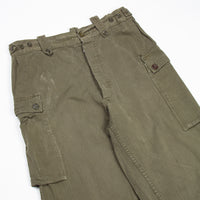 60s Vintage Dutch Army HBT Combat Trousers - 34x29