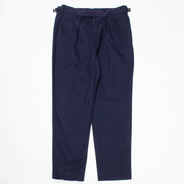 80s Vintage Royal Navy Blue Working Dress Trousers - 36x32