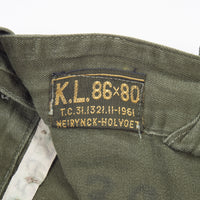 60s Vintage Dutch Army HBT Combat Trousers - 32x29
