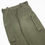 60s Vintage Dutch Army HBT Combat Trousers - 32x29