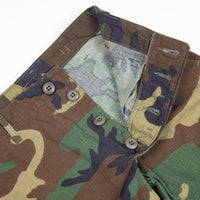 NOS 1981 Vintage US Military Temperate Woodland BDU Combat Trousers - 25x29