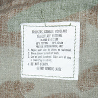 NOS 1981 Vintage US Military Temperate Woodland BDU Combat Trousers - 25x29