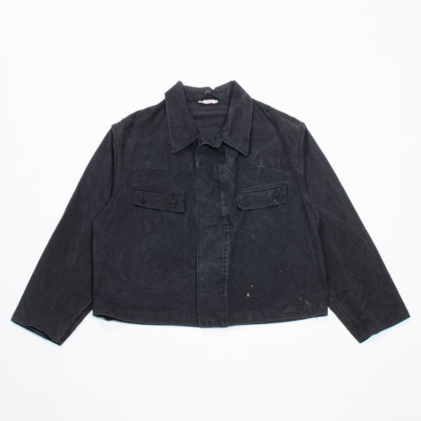 Rare 70s Vintage East German NVA Black APC Crew Jacket - Large