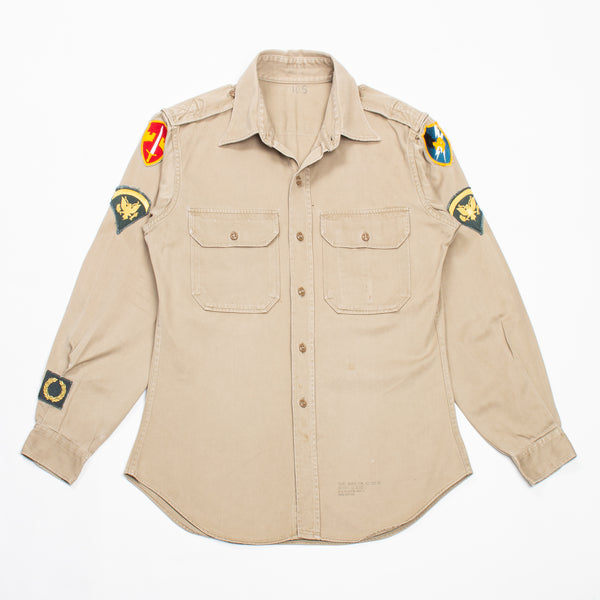 60s Vietnam War Vintage Army Security Agency Khaki 'Class B' Shirt - Medium