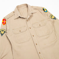 60s Vietnam War Vintage Army Security Agency Khaki 'Class B' Shirt - Medium
