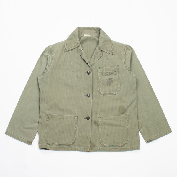 40s WW2 Vintage USMC Women's P41 HBT jacket - Medium