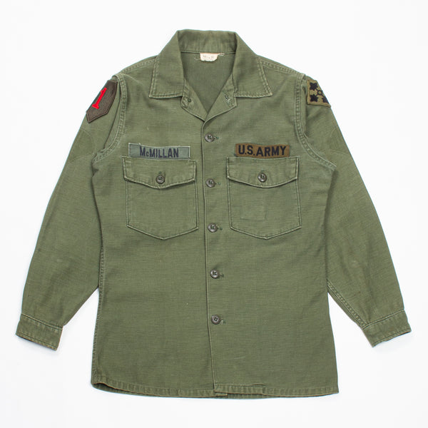 60s Vietnam War Vintage 4th Infantry Division 3rd Pattern Utility Shirt - Small