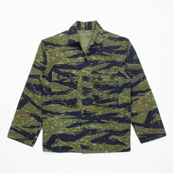 60s Vietnam War Vintage Tadpole Dense (TDD) / TO79 Tigerstripe Shirt - Small